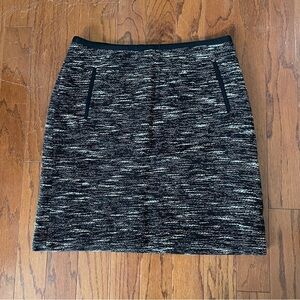 Talbots Black and White Wool Blend Pencil Skirt